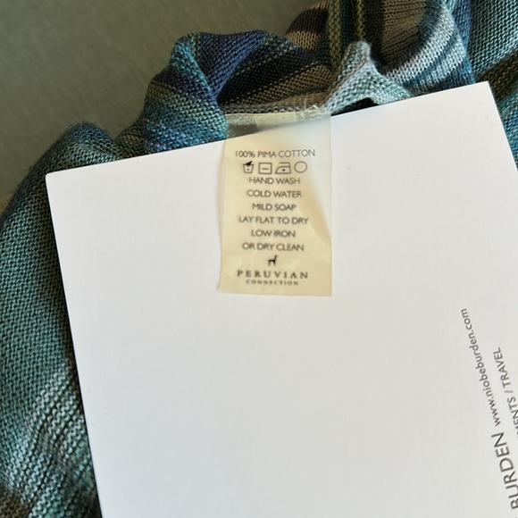 Peruvian Connection-Lightweight, Striped, Woven,  Blue & Green Midi/Maxi… - Picture 4 of 5